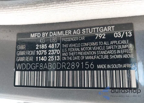 2013 Mercedes-Benz C 300 Sport 4Matic z USA, uszkodzony, nr VIN WDDGF8AB0DR289156